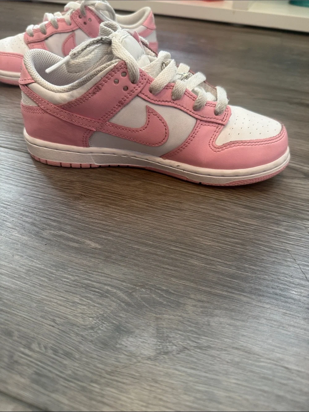 Nike Kids Pink and White Low-Top Sneakers